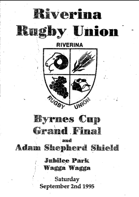 1995: Riverina Rugby Union Grand Final Program - 2 September