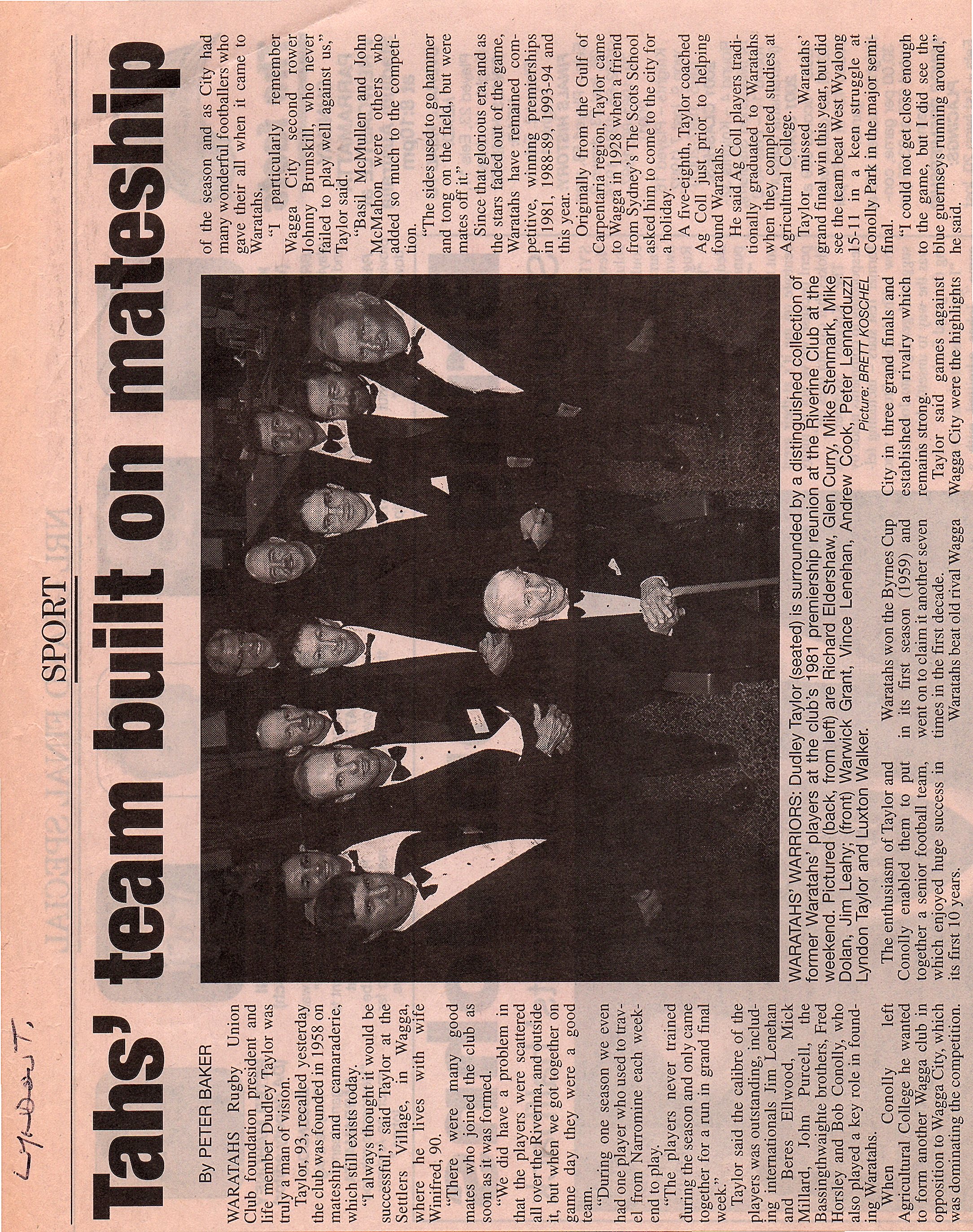 2001: United by Mateship, Bound by Rugby